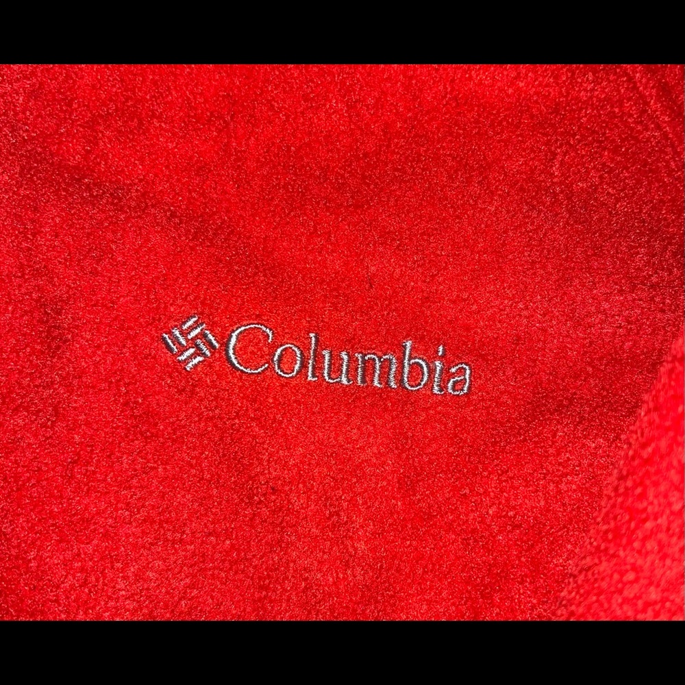 Red Columbia zip up with hood